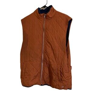 Southern Marsh Men's Orange Red Full Zip Vest Embroidered Logo Size L